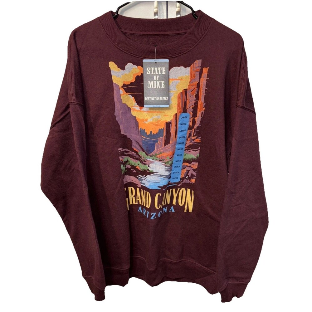 State of Mine Crew Sweatshirt L Destination Fleece Grand Canyon Arizona NEW